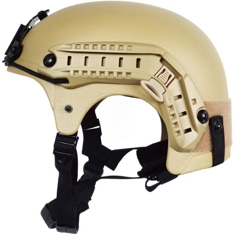 G-Force Tactical IBH Airsoft Helmet w/ NVG Shroud & Side Rails - TAN