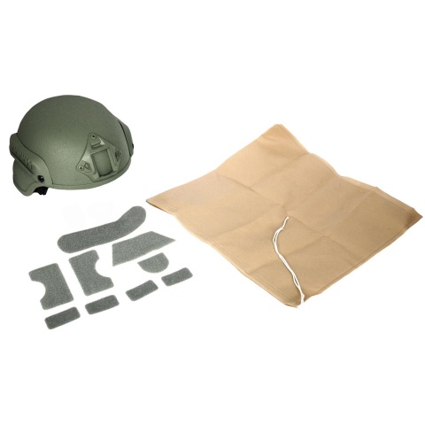 G-Force MICH 2000 Replica Helmet w/ Side Adapter Accessory Rails - OD