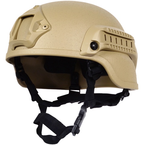 G-Force MICH 2000 Replica Helmet w/ Side Adapter Accessory Rails - TAN