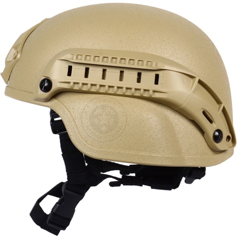 G-Force MICH 2000 Replica Helmet w/ Side Adapter Accessory Rails - TAN