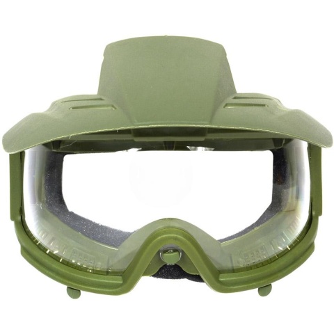 DOOR BUSTER - G-Force Airsoft Clear Lens Goggles w/ Visor - GREEN