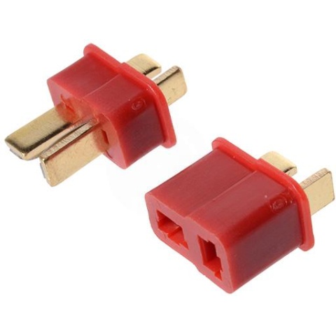 ASG Airsoft Large Deans T-Connector Battery Plug w/ Shrink Tubing