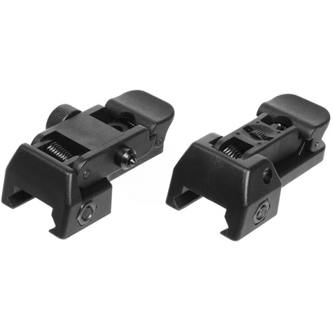 ASG Airsoft Low-Profile Fiber Optic Flip-Up Iron Sights Set