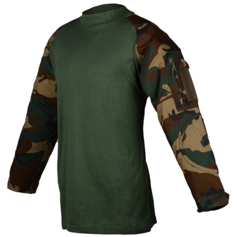 Rothco Military Combat Shirt w/ Hook and Loop Straps - WOODLAND