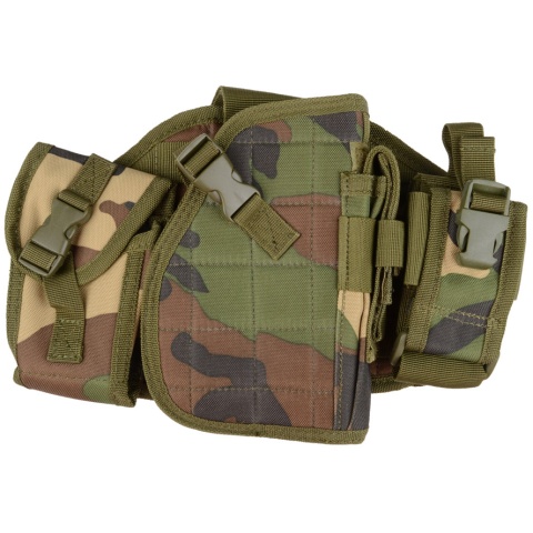 AMA MOLLE Drop Leg Airsoft Pistol Holster - WOODLAND