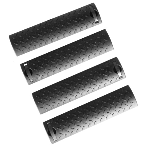 T&D Airsoft 15-Slot RIS Textured Rail Cover Panels Set of 4 - BLACK