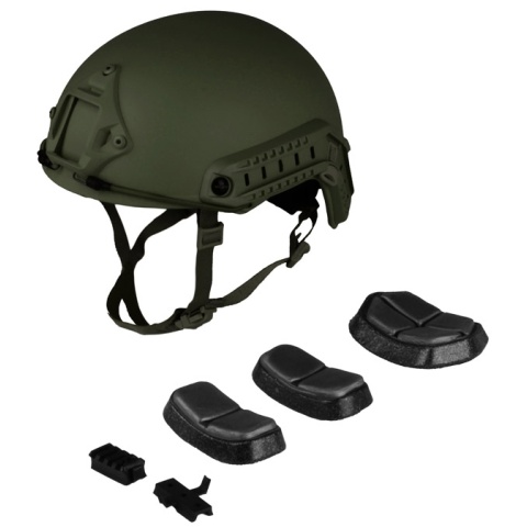 G-Force Ballistic BUMP Helmet w/ Side Adapter Rails - OD GREEN