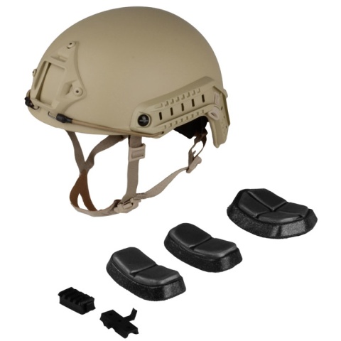 G-Force Ballistic BUMP Helmet w/ Side Adapter Rails - TAN