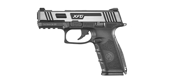 ICS XFG Hairline Gas Blowback Airsoft Pistol (Black/Silver) - Click Image to Close