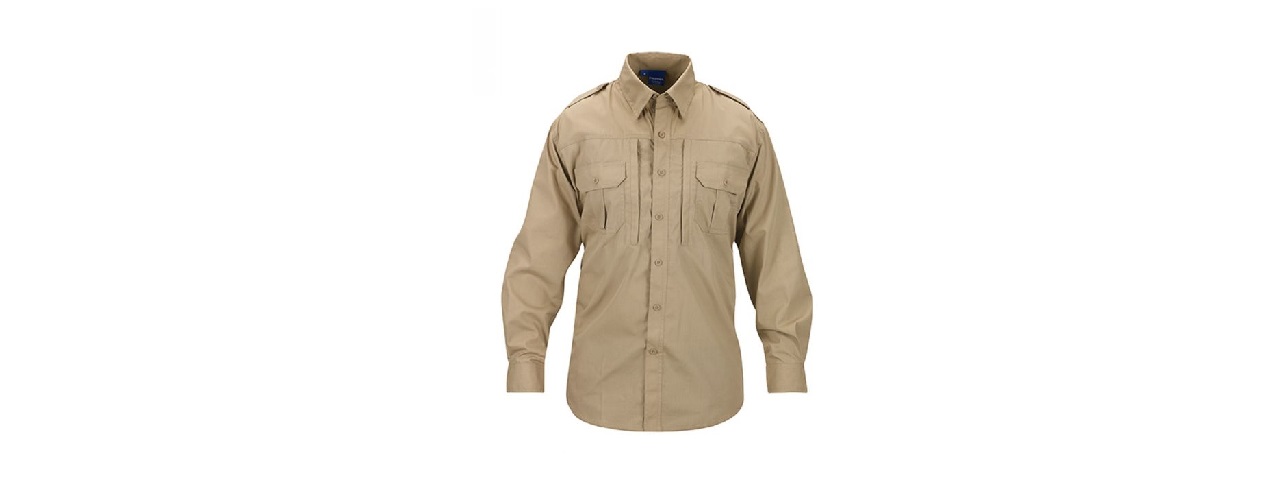 PROPPER RIPSTOP REINFORCED TACTICAL LONG-SLEEVE SHIRT - MEDIUM (KHAKI)