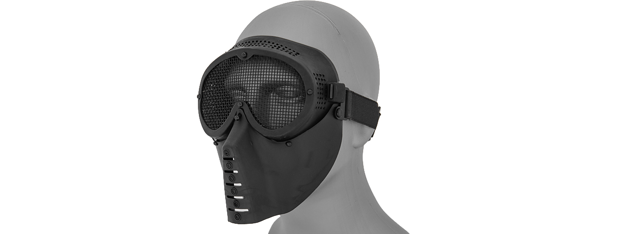 2602 FACE MASK (BLACK) w/MESH EYE PROTECTION - Click Image to Close