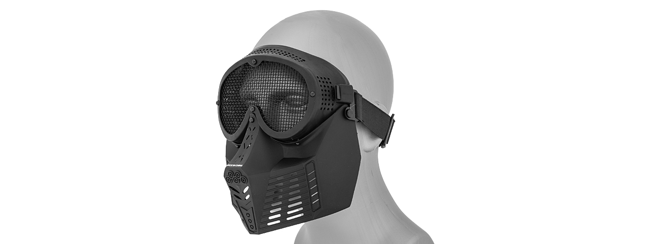 2603 FACE MASK (BLACK) w/MESH EYE PROTECTION - Click Image to Close