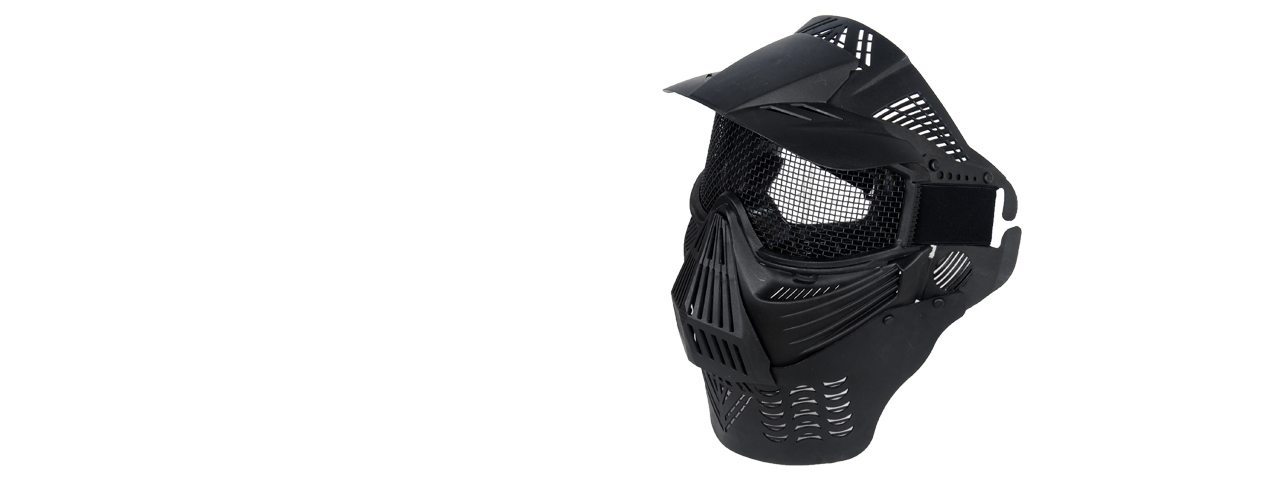 2604B FACE MASK (BLACK) w/MESH EYE PROTECTION - Click Image to Close