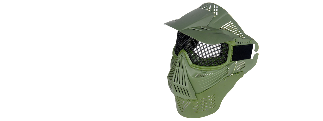 2604M FACE MASK (OD GREEN) w/MESH EYE PROTECTION - Click Image to Close