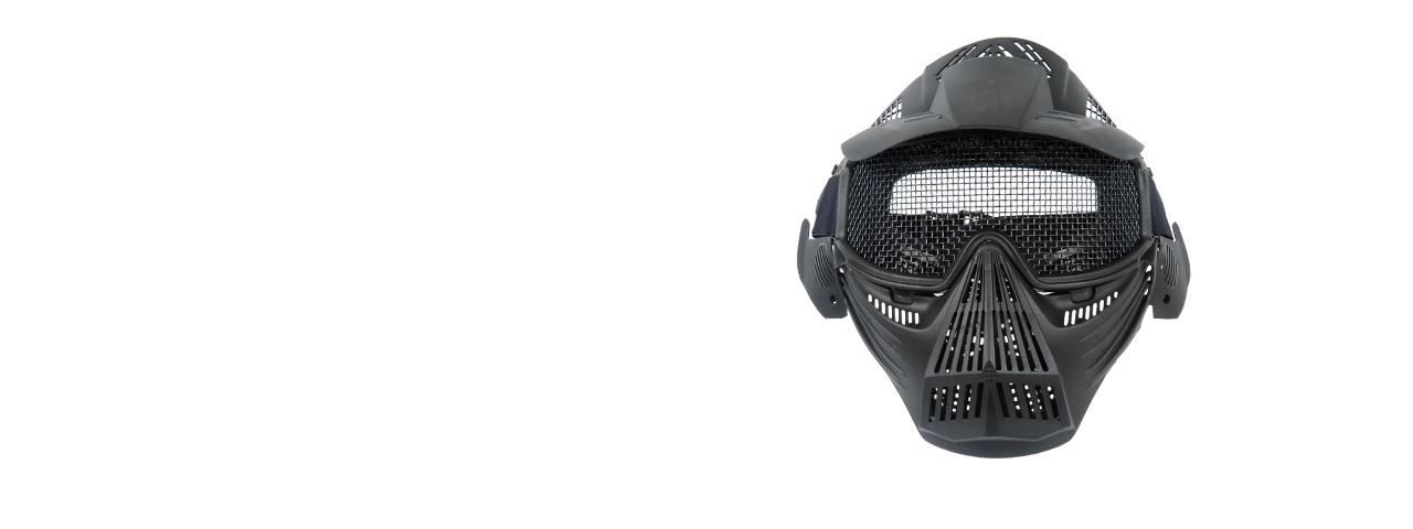 2608 FULL MASK w/MESH EYE PROTECTION & VISOR (BLACK) - Click Image to Close