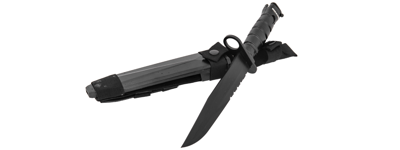 2618B M10 DUMMY BAYONET W/ BLADE COVER FOR M4 / M16 (BLACK) - Click Image to Close