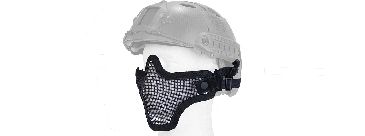 AC-103BH METAL MESH HALF MASK (BLACK) HELMET VERSION - Click Image to Close