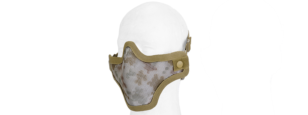 UK ARMS AIRSOFT TACTICAL METAL MESH HALF MASK - DIGI DESERT - Click Image to Close