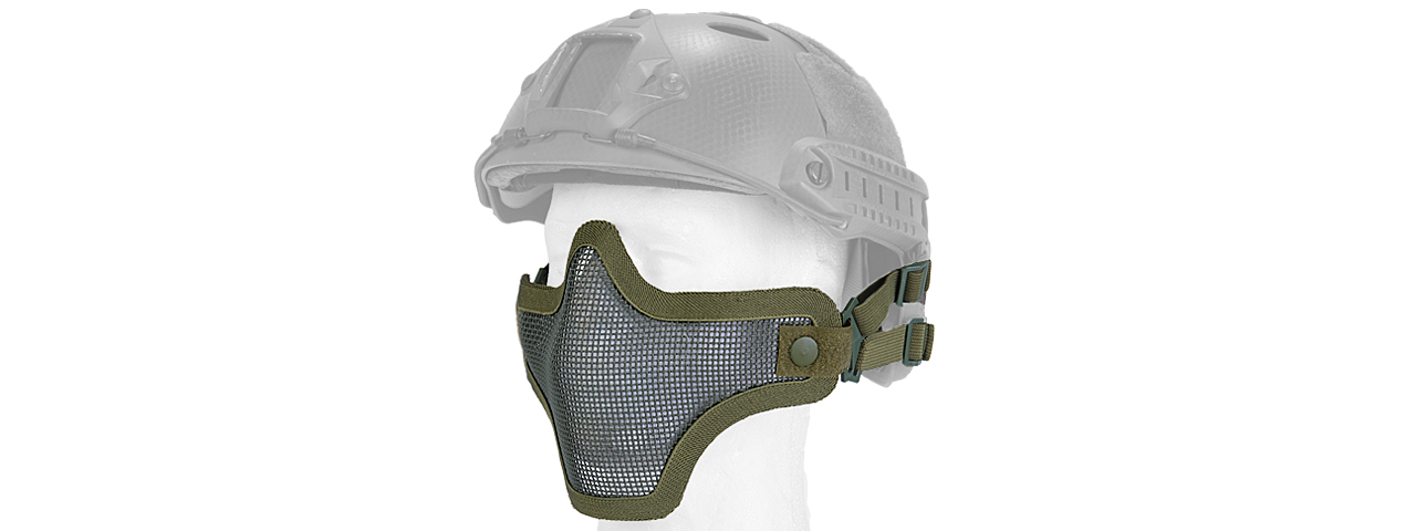 AC-103GH METAL MESH HALF MASK (OD GREEN) HELMET VERSION - Click Image to Close