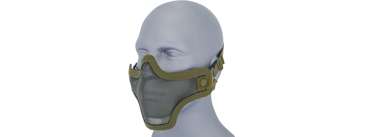 AC-103G METAL MESH HALF MASK (OD GREEN) DOUBLE STRAP VERSION - Click Image to Close