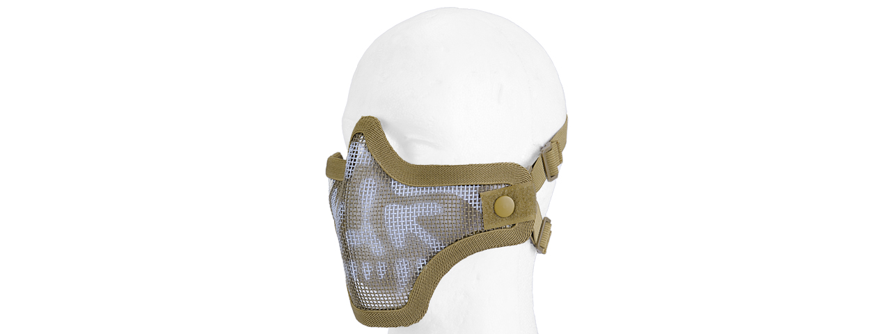 AC-103T2 METAL MESH HALF MASK (TAN & SKULL) DOUBLE STRAP VERSION - Click Image to Close