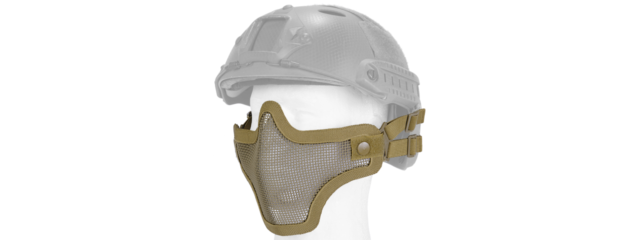 AC-103TH METAL MESH HALF MASK (TAN) HELMET VERSION - Click Image to Close