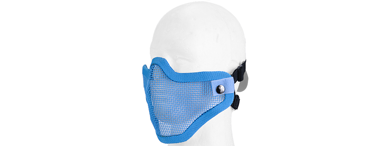 UK ARMS AIRSOFT TACTICAL METAL MESH HALF MASK - BLUE - Click Image to Close