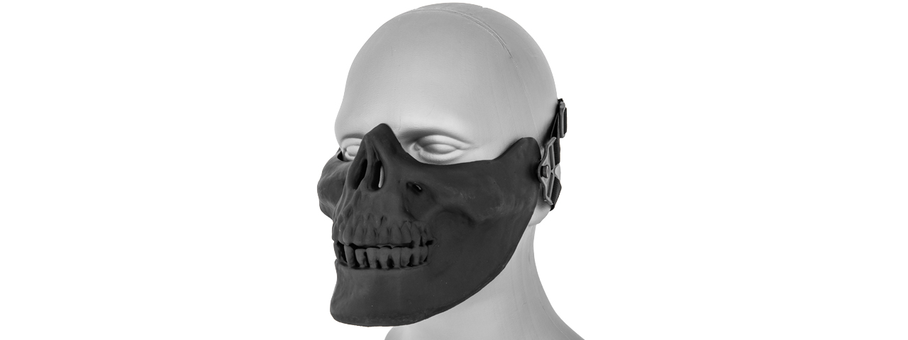 UK ARMS AIRSOFT TACTICAL SKULL LOWER HALF FACE MASK - BLACK - Click Image to Close