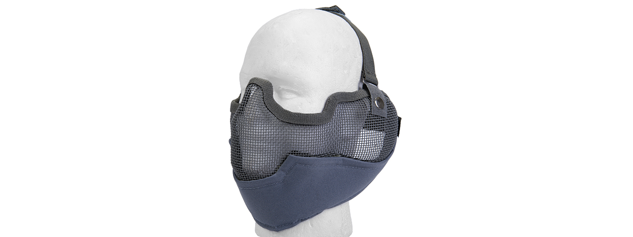 AC-108Y METAL MESH HALF MASK w/EAR PROTECTION (GRAY) - Click Image to Close