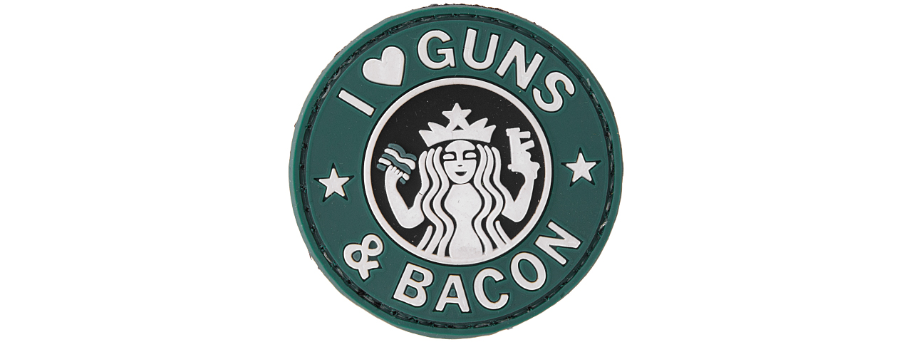 AC-110K I LOVE GUNS & BACON PVC PATCH - Click Image to Close