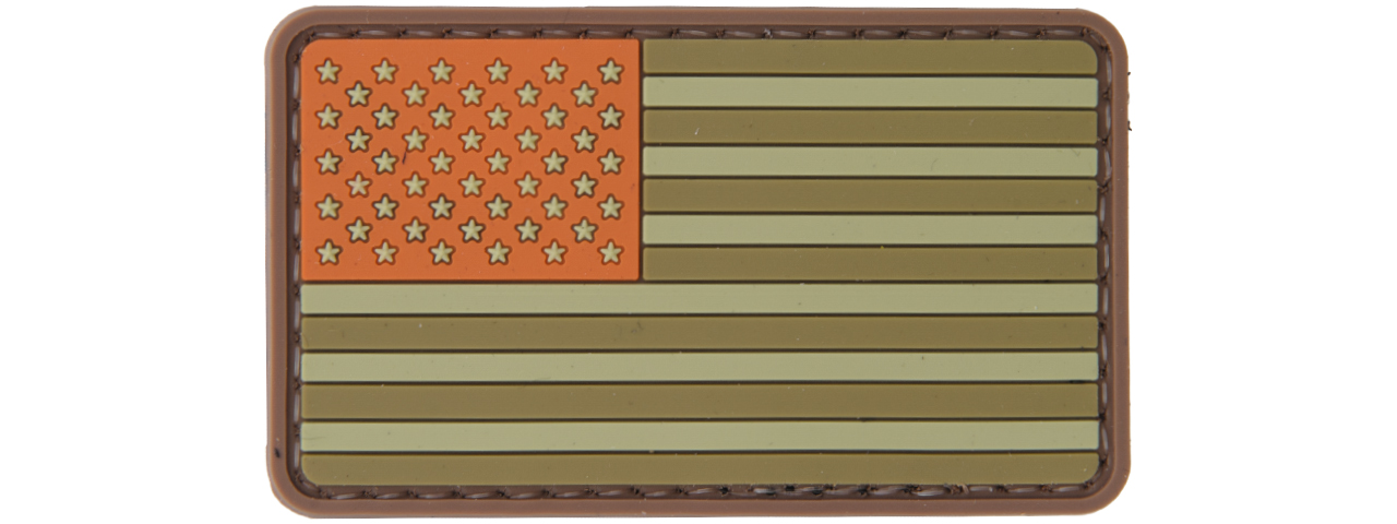 AC-110M BROWN TONE US FLAG PVC PATCH - Click Image to Close