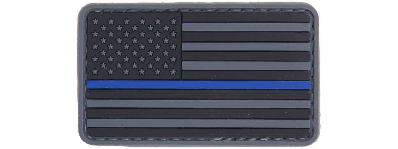 AC-110P BLUE LINE USA FLAG PVC PATCH - Click Image to Close