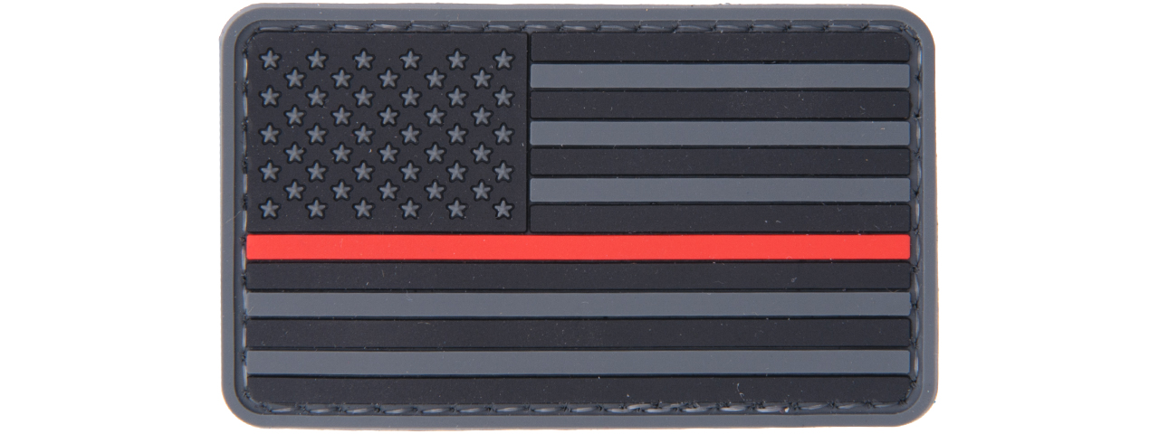 AC-110R RED LINE USA FLAG PVC PATCH - Click Image to Close