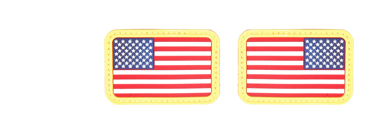 AC-139C Red, White & Blue Rubber USA Flag Forward and Reverse Patches, set of 2 - Click Image to Close