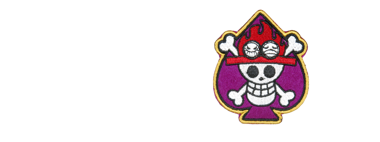 AMA AIRSOFT SPADE PIRATES MORALE PATCH - PURPLE/WHITE - Click Image to Close