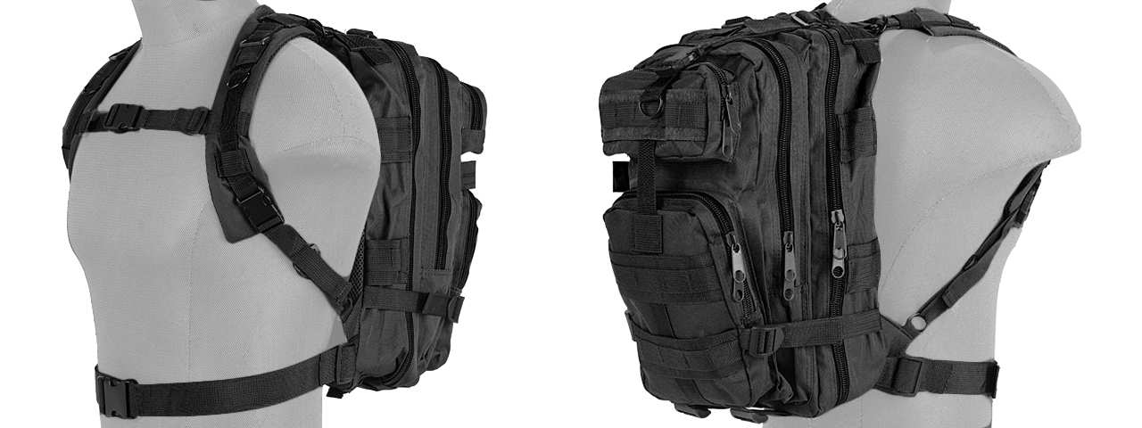 AC-165B 3P TACTICAL BACKPACK (BLACK) - Click Image to Close