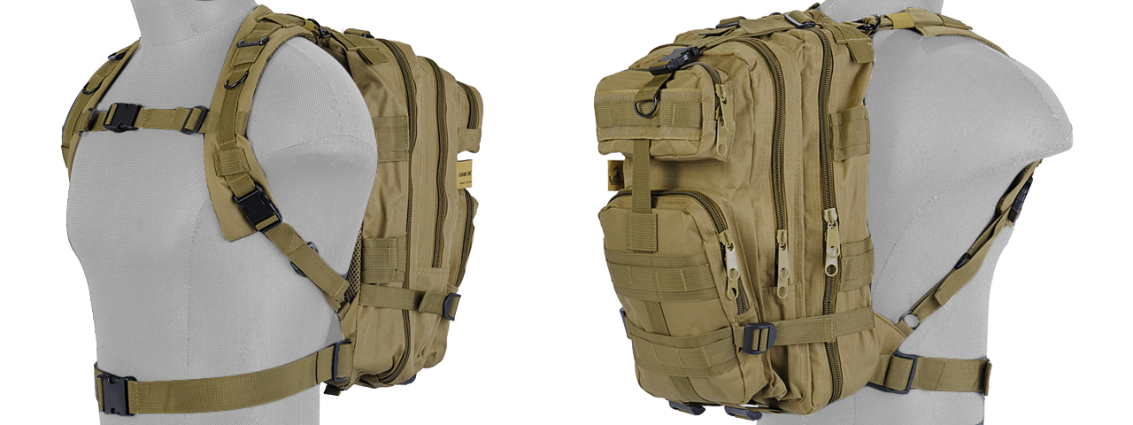 AC-165T 3P TACTICAL BACKPACK (COLOR: TAN) - Click Image to Close