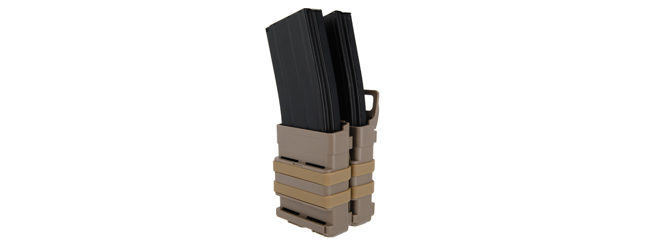 AC-213T QUICK DOUBLE M4 MAGAZINE POUCH (COLOR: TAN) - Click Image to Close