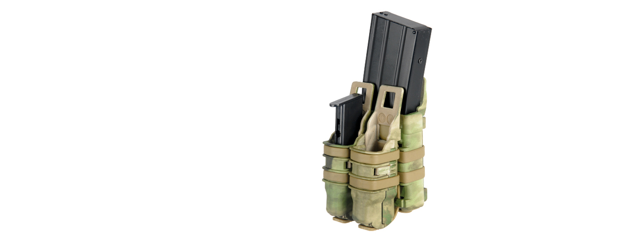 AC-214F QUICKmAG SINGLE RIFLE MAG + TWIN PISTOL MAG POUCH (COLOR: AT-FG) - Click Image to Close