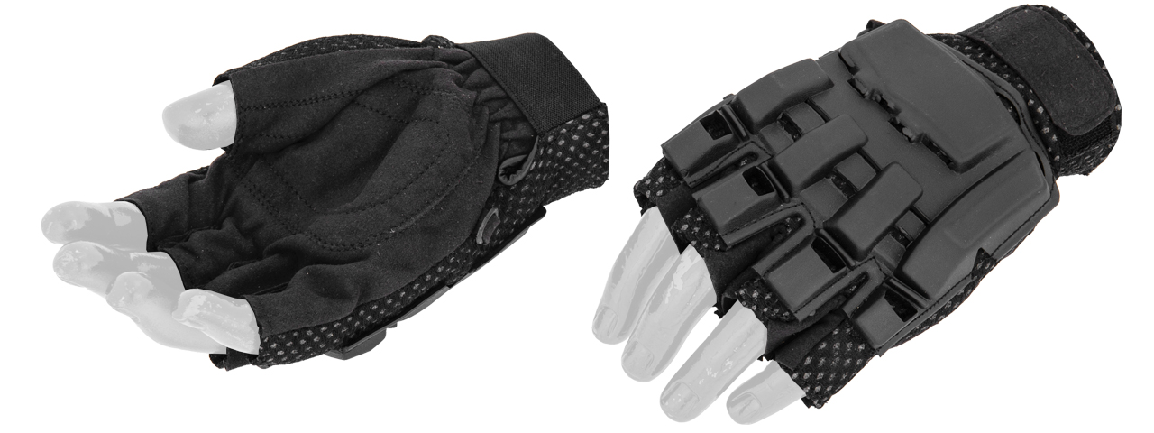 AC-222M Paintball Glove Half Finger (Black) - Size M - Click Image to Close