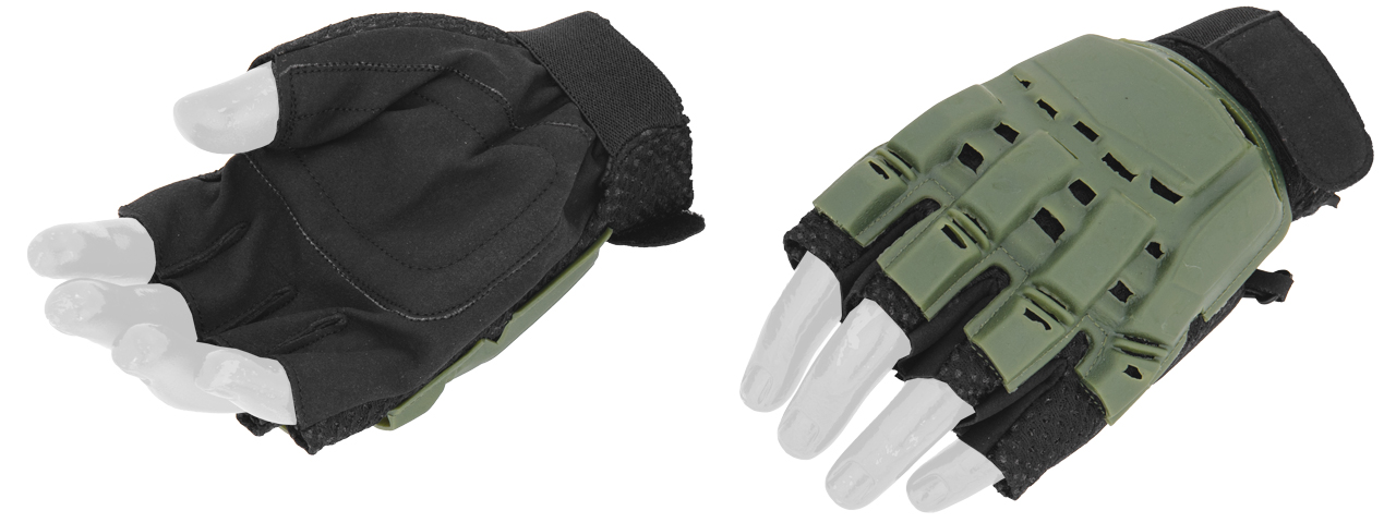 AC-223L Paintball Glove Half Finger (OD) - Size L - Click Image to Close