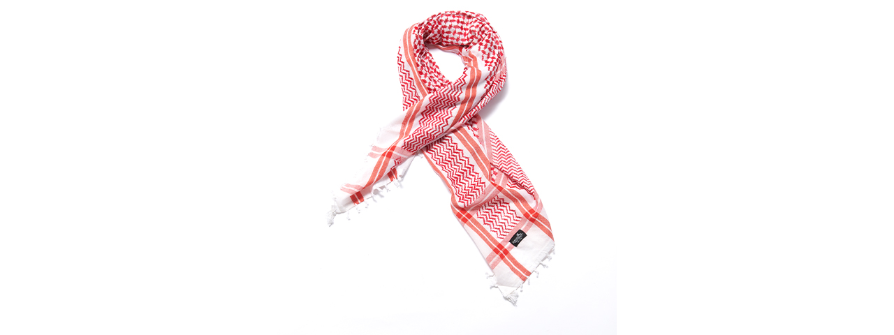 AC-3072 Shemagh, White/Red - Click Image to Close