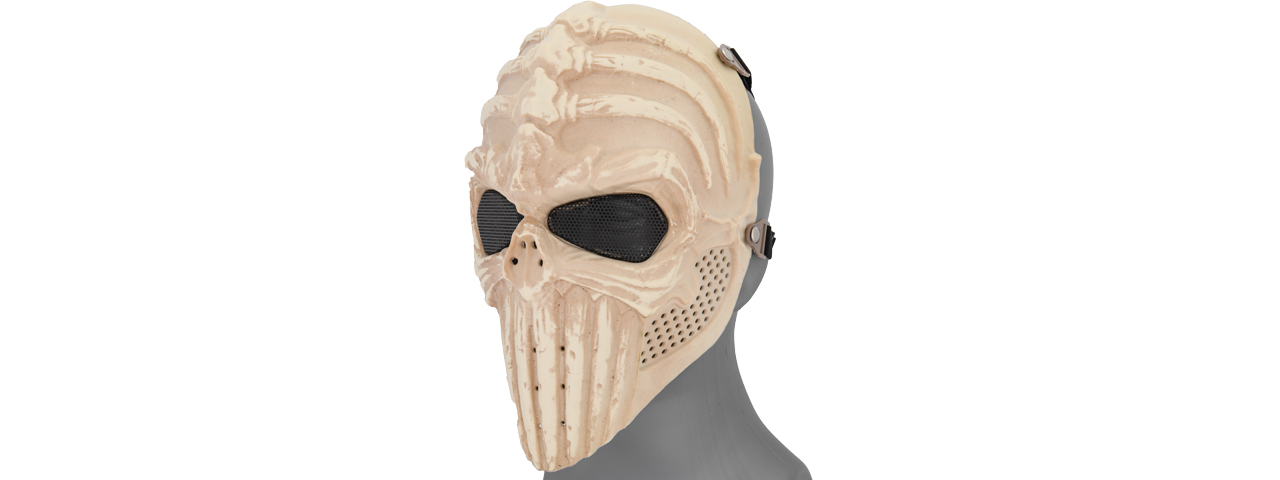 UK ARMS AIRSOFT TACTICAL VERTABRAL FULL FACE MESH MASK - SKELETON - Click Image to Close