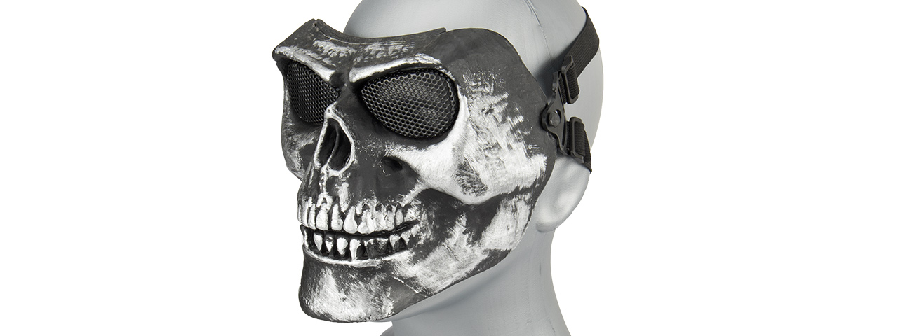 AC-318SB MESH SKULL FULL FACE MASK (SILVER & BLACK) - Click Image to Close