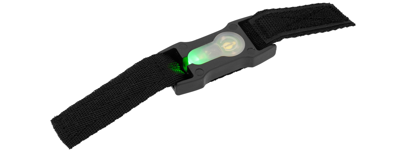 1" WEBBING SPLIT BAR (GREEN L.E.D.) STROBE LIGHT (BLACK) - Click Image to Close