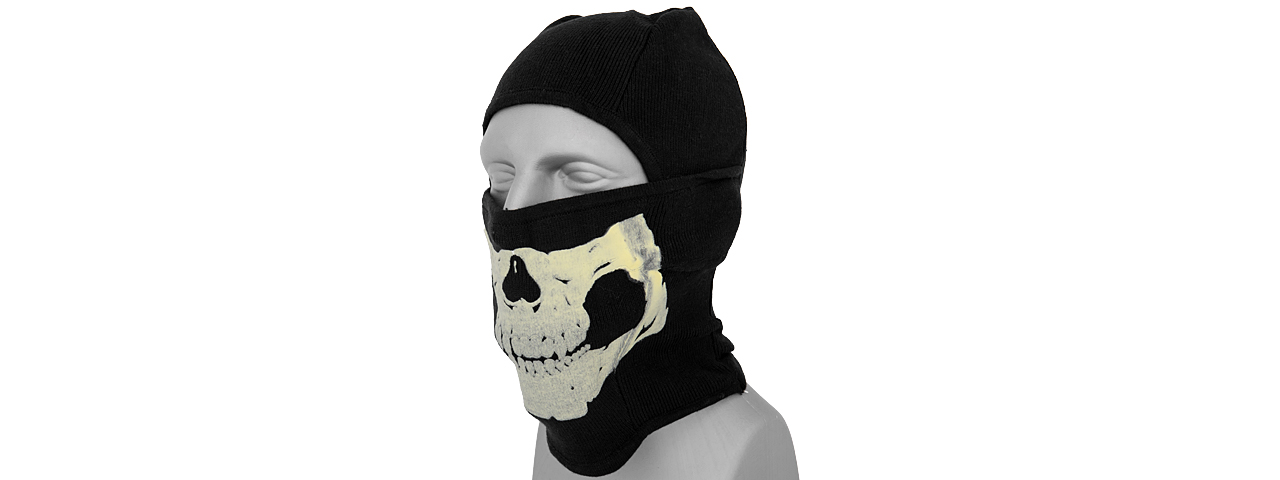 AC-381BK TACTICAL "WINTER" GLOW-IN-DARK SKULL BALACLAVA (COLOR: BLACK) - Click Image to Close