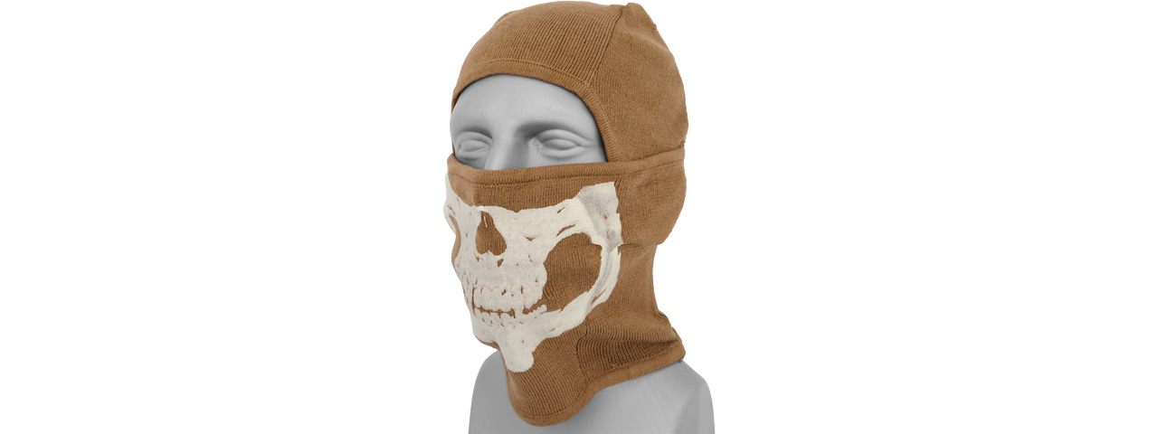 AC-381CB TACTICAL "WINTER" GLOW-IN-DARK SKULL BALACLAVA (COLOR: COYOTE BROWN) - Click Image to Close