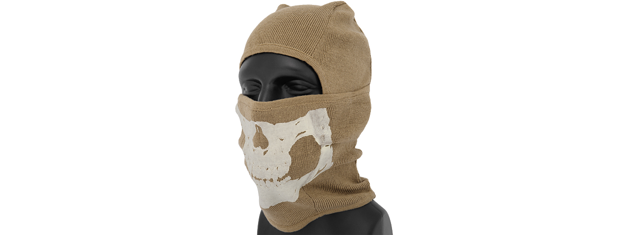 AC-381DE TACTICAL "WINTER" GLOW-IN-DARK SKULL BALACLAVA (COLOR: DARK EARTH) - Click Image to Close