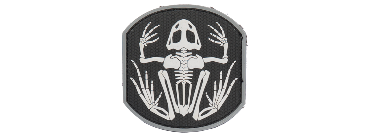 AC-390A FROG SKELETON PVC PATCH (COLOR: BLACK & WHITE) - Click Image to Close
