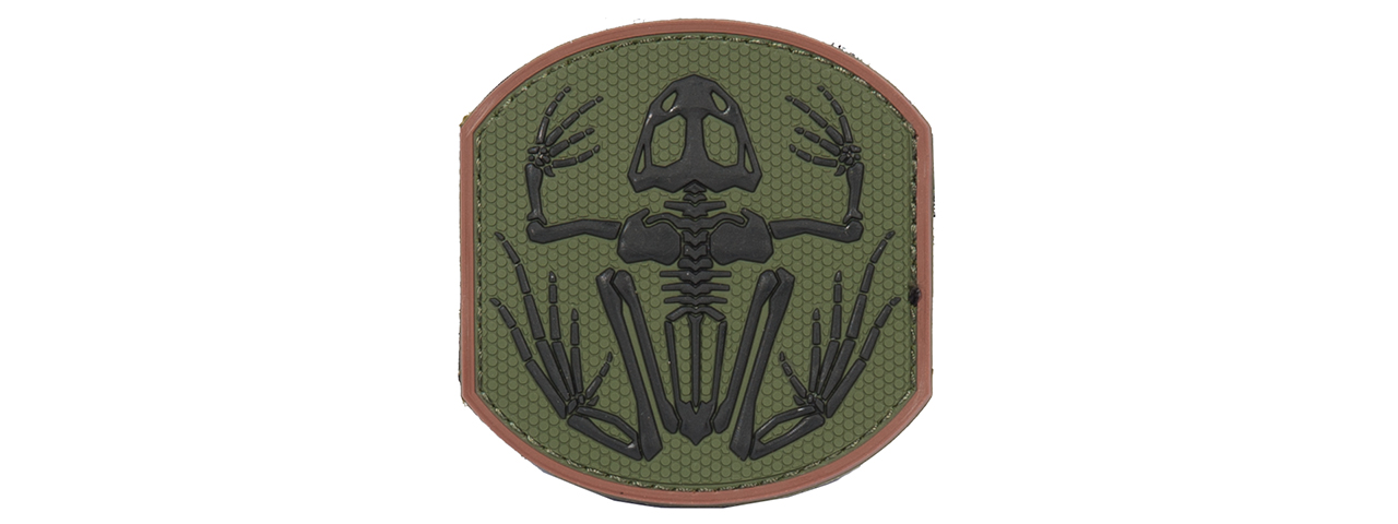 AC-390B FROG SKELETON PVC PATCH (COLOR: OD GREEN & BLACK) - Click Image to Close